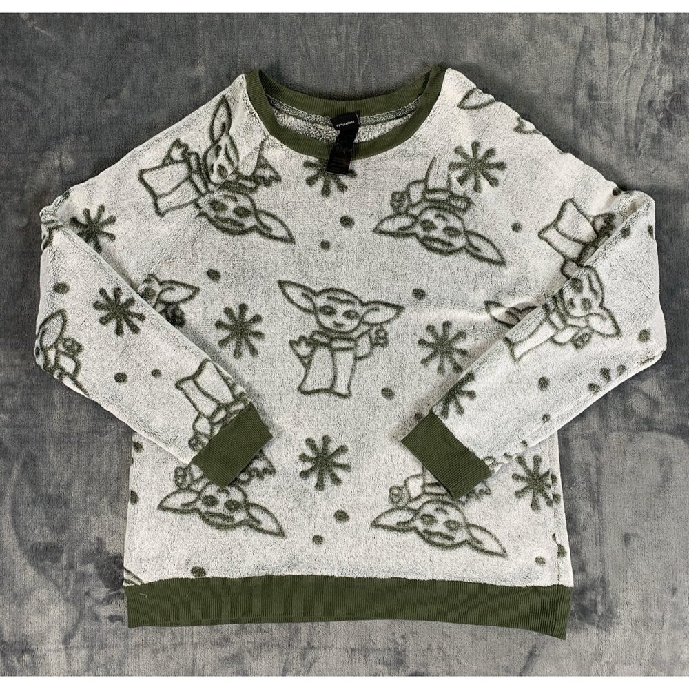 Star Wars Women's Baby Yoda Grogu Sweater Size Medium Long Sleeve Pullover
